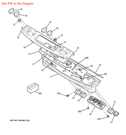 Picture of GE PANEL OVERLAY ASM - Part# WB27T11079