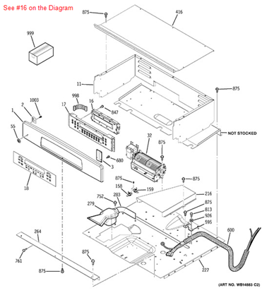 Picture of GE CONTROL OVN (ERC3DD) - Part# WB27T11164