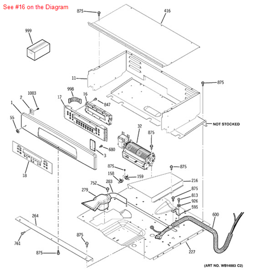 Picture of GE CONTROL OVN (ERC3DD) - Part# WB27T11164
