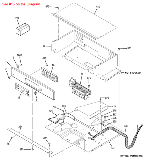 Picture of GE CONTROL OVEN TO9 (ELEC) - Part# WB27T11281