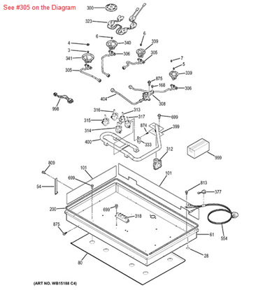 Picture of GE TUBE ASM LT FRT - Part# WB28T10126