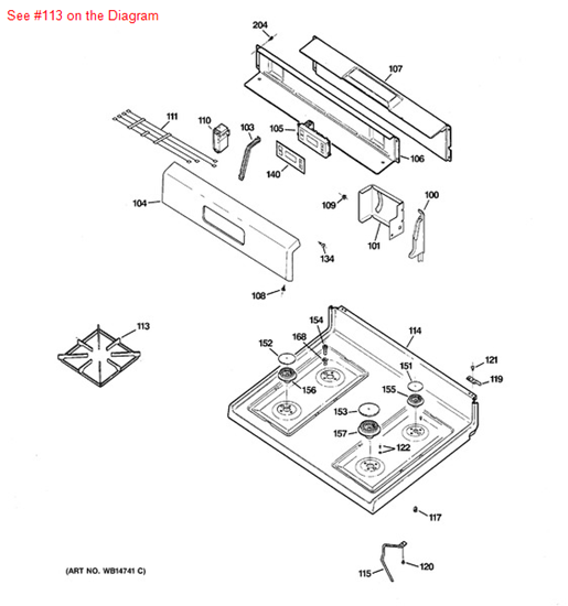 Picture of GE GRATE-(TAUPE) - Part# WB31K10053