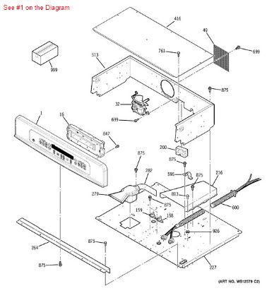 Picture of GE CONTROL PANEL - Part# WB36T10579