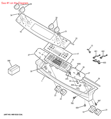 Picture of GE PANEL CNTL ASSM - Part# WB36T10666