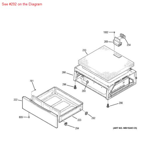 Picture of GE SUPPORT REAR - Part# WB48T10030