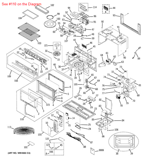 Picture of GE DOOR ASS'Y - Part# WB55X10405