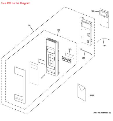Picture of GE CONTROL PANEL - Part# WB56X20716