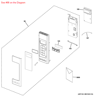 Picture of GE CONTROL PANEL ASM - Part# WB56X20761