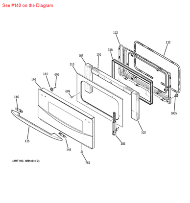 Picture of GE DOOR OTR ASM SS - Part# WB57T10343