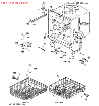 Picture of GE SUPPORT CALROD ASSY - Part# WD01X10086