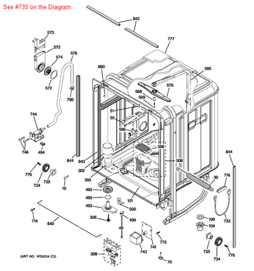 Picture of CUP HINGE - Part# WD01X10218