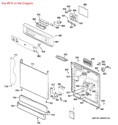 Picture of GE General Electric Hotpoint Sears Kenmore Dishwasher TIMER CONTROL KNOB - Part# WD09X10024