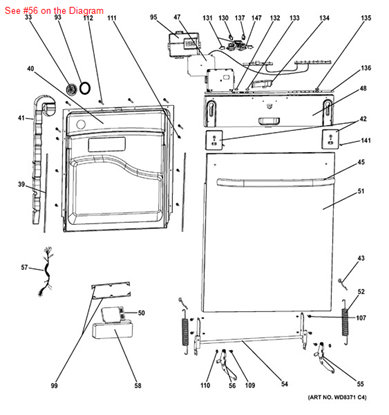 Picture of HINGE ASM & SCREWS LH - Part# WD14X10028