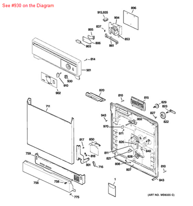 Picture of GE SWITCH ROCKER - Part# WD21X10412