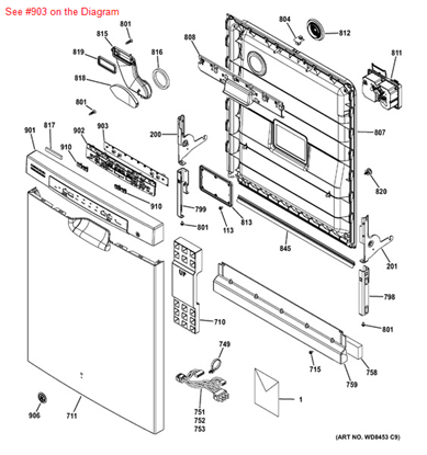 Picture of GE USER INTERFACE BOARD - Part# WD21X10488