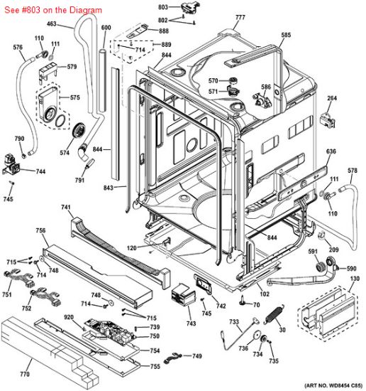 Picture of GE STANDARD TUB SIDE LATCH - Part# WD21X10490
