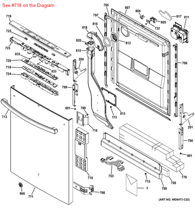 Picture of GE KIT SERVICE UI LCD CSTN - Part# WD21X20726