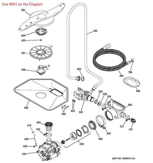 Picture of GE ARM SPRAY LO - Part# WD22X10030