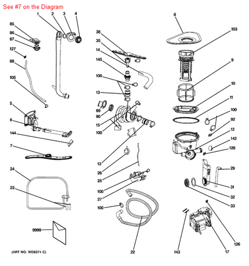 Picture of GE UPPER SPRAY ASM - Part# WD22X10081