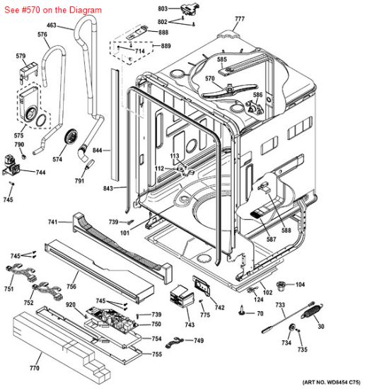 Picture of GE UPPER SPRAY ARM ASSM - Part# WD22X10088