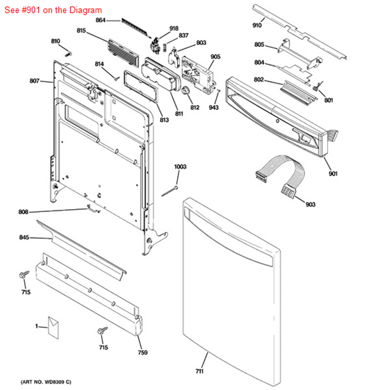 Picture of GE ESCUTCHEON BOWED SS ASM - Part# WD34X11233
