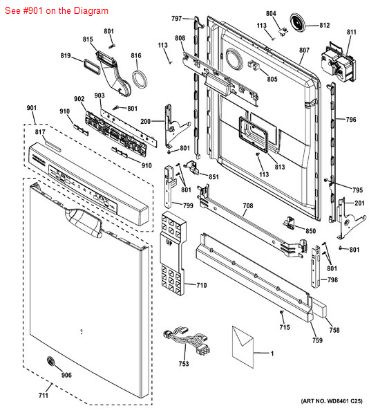 Picture of GE PANEL CONTROL ASM - Part# WD34X11830