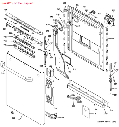 Picture of GE COVER CONSOLE ASM IML - Part# WD34X20694