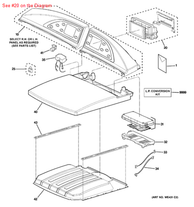 Picture of GE DISPLAY ASM - PWR/LCD - Part# WE04X10105