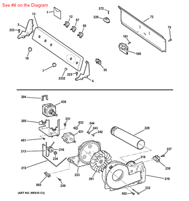 Picture of GE END CAP RH WH - Part# WE19M1473
