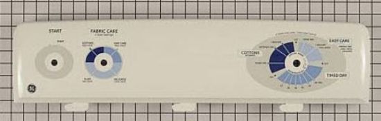 Picture of GE General Electric RCA Hotpoint Sears Kenmore Clothes Dryer Backsplash Control Panel - White - Part# WE19M1493