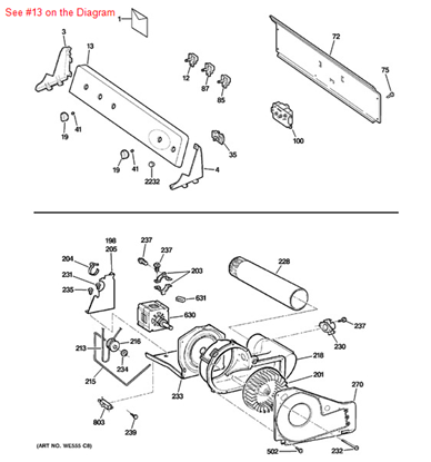 Picture of GE BACKSPLASH ASM WH - Part# WE19M1511