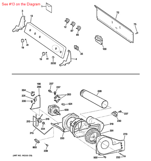 Picture of GE BACKSPLASH ASM WH - Part# WE19M1511