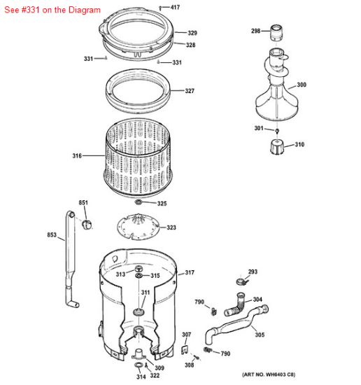 Picture of GE SCREW - Part# WH02X10001