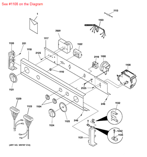Picture of GE TIMER-WASHER - Part# WH12X10164