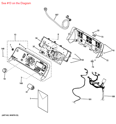 Picture of GE BACKSPLASH BDY ASM - Part# WH42X10963