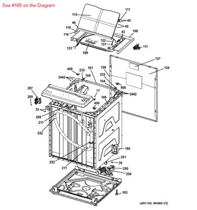 Picture of GE COVER TOP - Part# WH44X10282