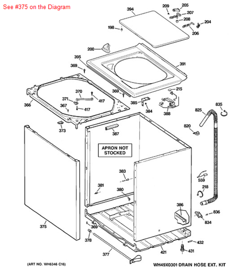Picture of GE PANEL FRONT ASM - Part# WH46X10281