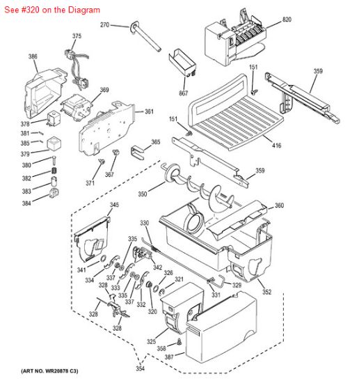 Picture of GE NUT AUGER FRT DISP - Part# WR01X10315