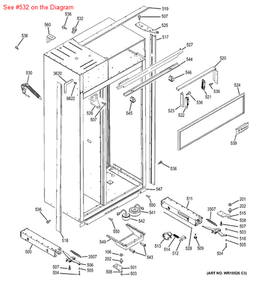 Picture of GE COVER WATER LINE - Part# WR02X10047