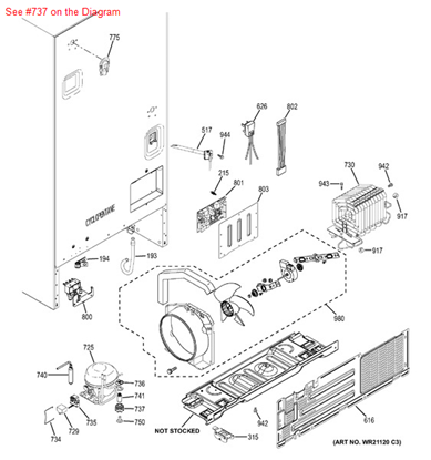 Picture of GE GROMMET - Part# WR02X10099