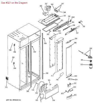 Picture of GE 1/4 CNTR UNN - Part# WR02X10472