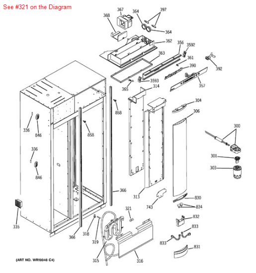 Picture of GE 1/4 CNTR UNN - Part# WR02X10472