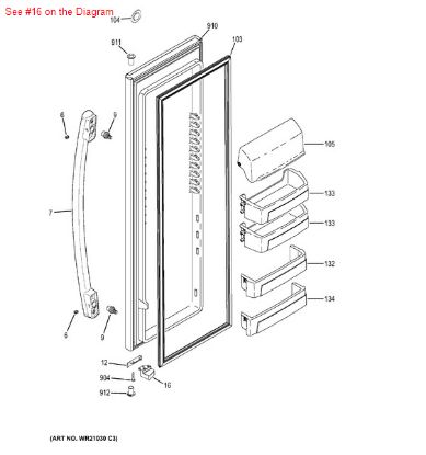 Picture of GE CAM CLOSURE - Part# WR02X10637