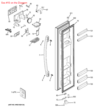 Picture of GE CAM CLOSURE - Part# WR02X10638