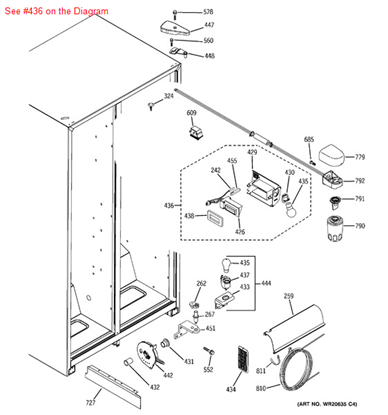 Picture of GE DAMPER COVER ASM - Part# WR02X13568