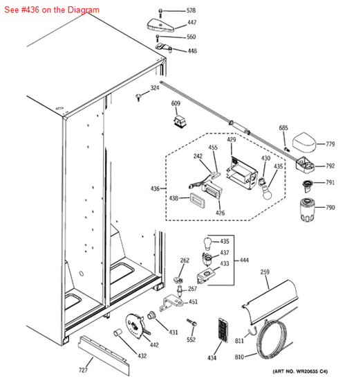 Picture of GE DAMPER COVER ASM - Part# WR02X13568