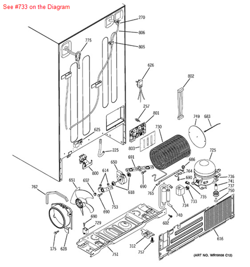 Picture of GE PTCR - Part# WR07X10057