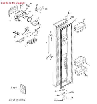 Picture of GE TUBULUR HANDLE ASM - Part# WR12X10907