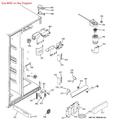 Picture of HINGE TOP & PIN FF - Part# WR13X10215