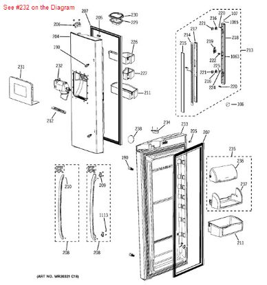 Picture of GE ASM CASE-ICE ROUTE - Part# WR13X10738